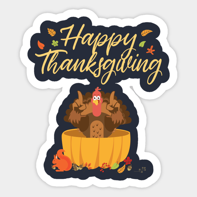 Happy Thanksgiving Funny Turkey Sticker by GDLife